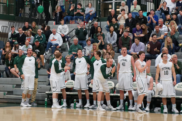 Illinois Wesleyan closed out the regular season with a 77-67 win over Elmhurst at Shirk Center. (Photo by WJBC)