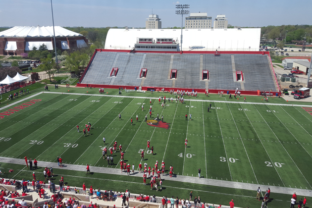 The Illinois State Spring Showcase took place Saturday at Hancock Stadium. (Photo Credit: Nick McClintock/WJBC)