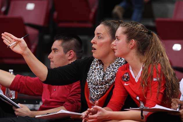 ISU coach Melissa Myers and the Redbird volleyball squad cruised to a straight-set win at Evansville. (Photo GoRedbirds.com)