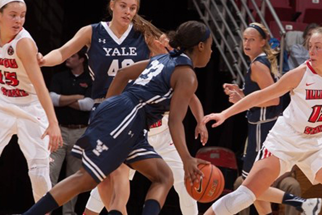 Illinois State women's basketball could not withstand cold shooting and injuries to Hannah Green, Taylor Stewart and Viria Livingston in a 59-45 loss to Yale. (GoRedbirds.com photo)