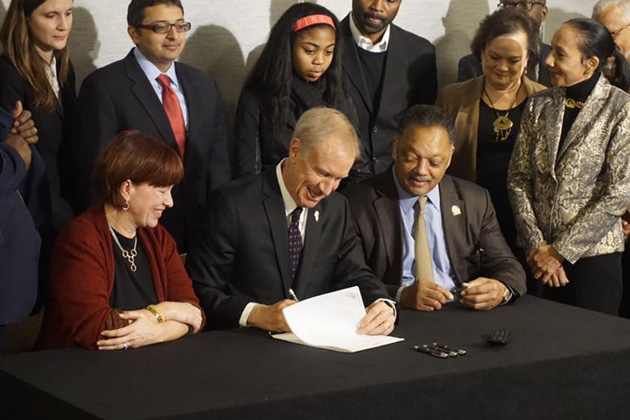 Heater Steans, Bruce Rauner and Jesse Jackson