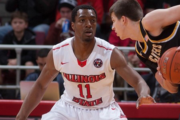 MiKyle McIntosh and the Illinois State Redbirds find themselves alone on top of the Missouri Valley Conference standings after Saturday night's win over Wichita State. (Photo courtesy GoRedbirds.com)